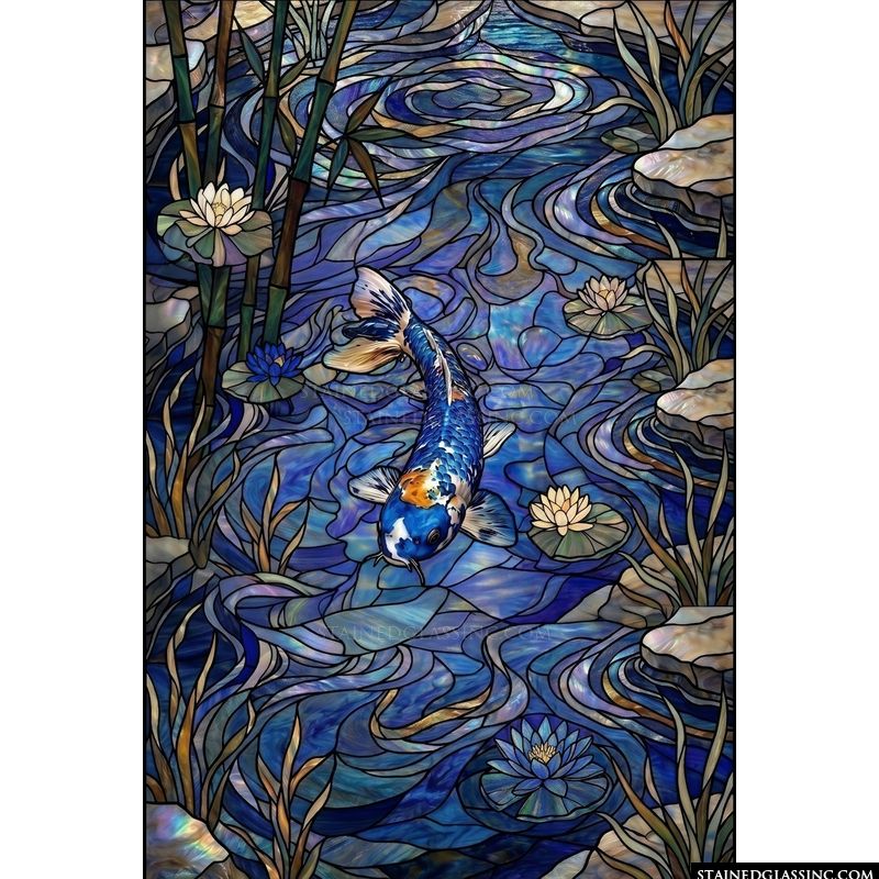 Koi Pond with Water Lilies