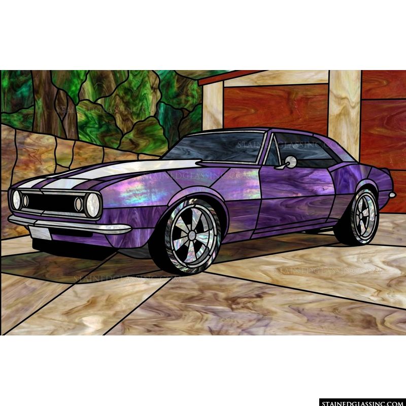 Classic Purple Muscle Car