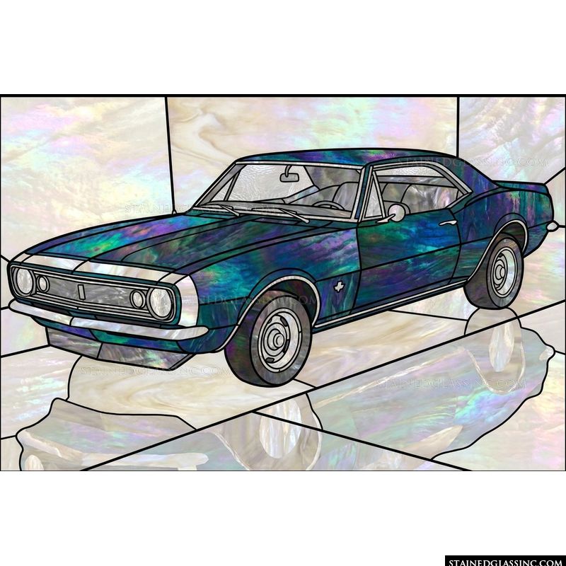 Classic Muscle Car in Iridescent Hues