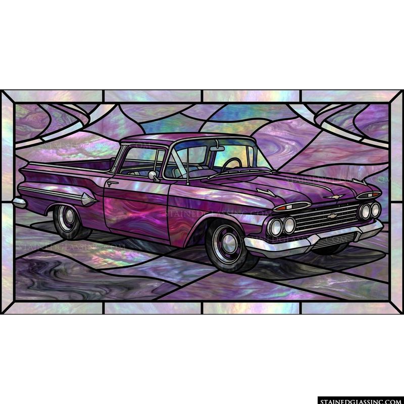 Classic Purple Pickup Truck