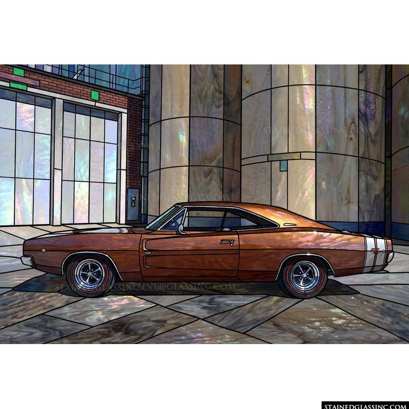 Classic Muscle Car in Industrial Setting
