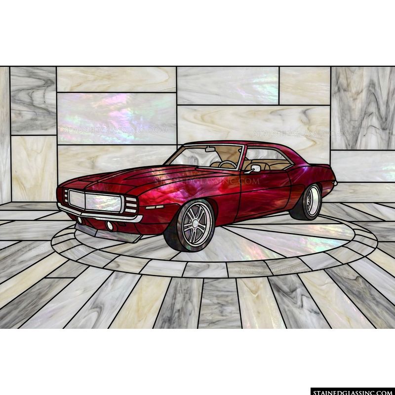 Classic Cherry Red Muscle Car