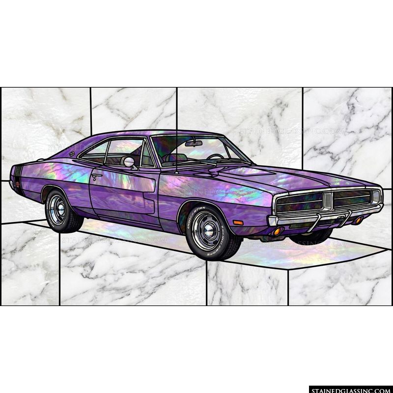 Classic Purple Muscle Car
