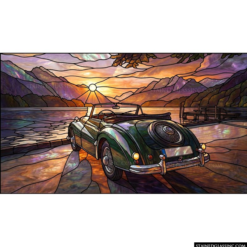 Vintage Convertible at Sunset