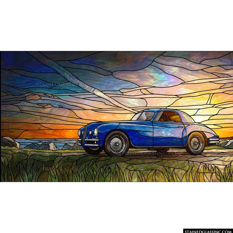 Classic Touring Car at Sunset