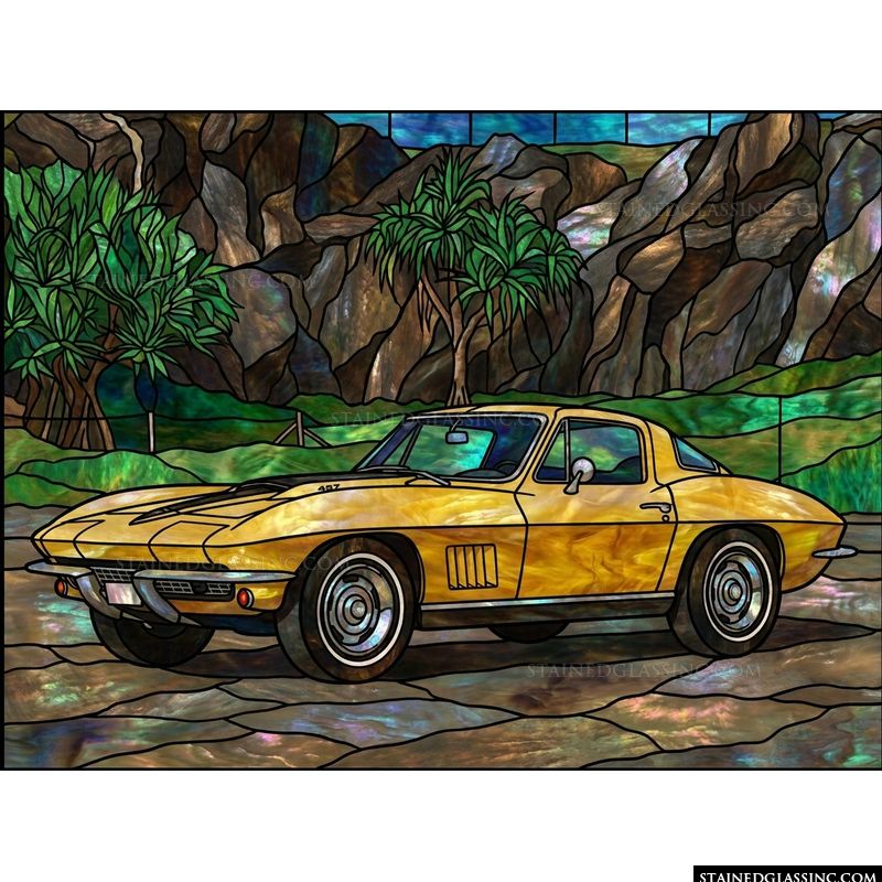 Classic Golden Sports Car