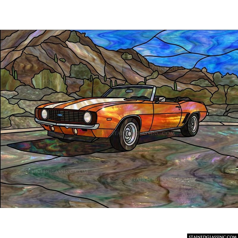 Classic Convertible in Desert Landscape