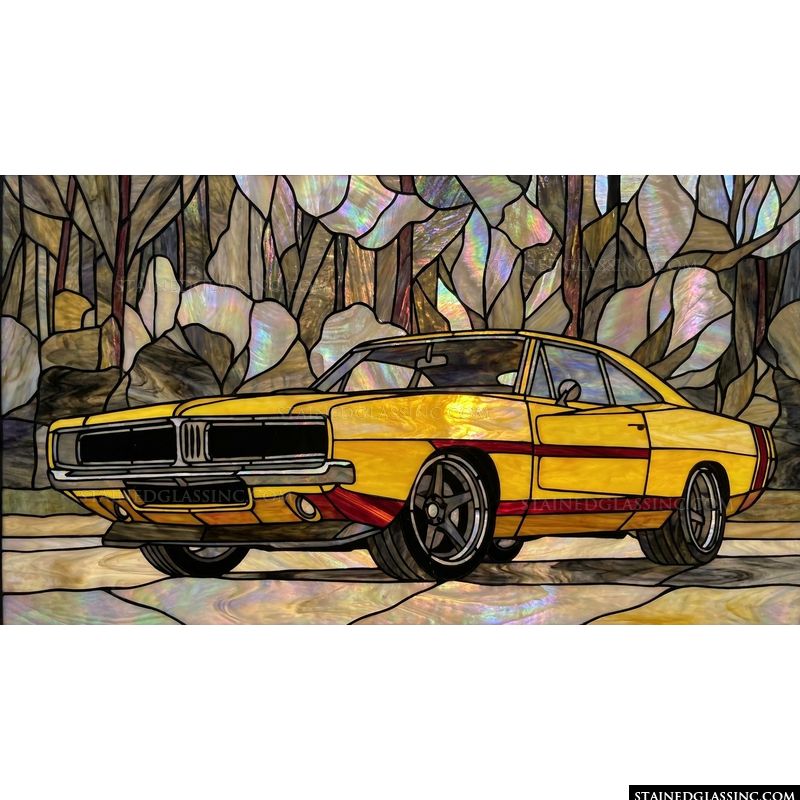 Classic Yellow Muscle Car
