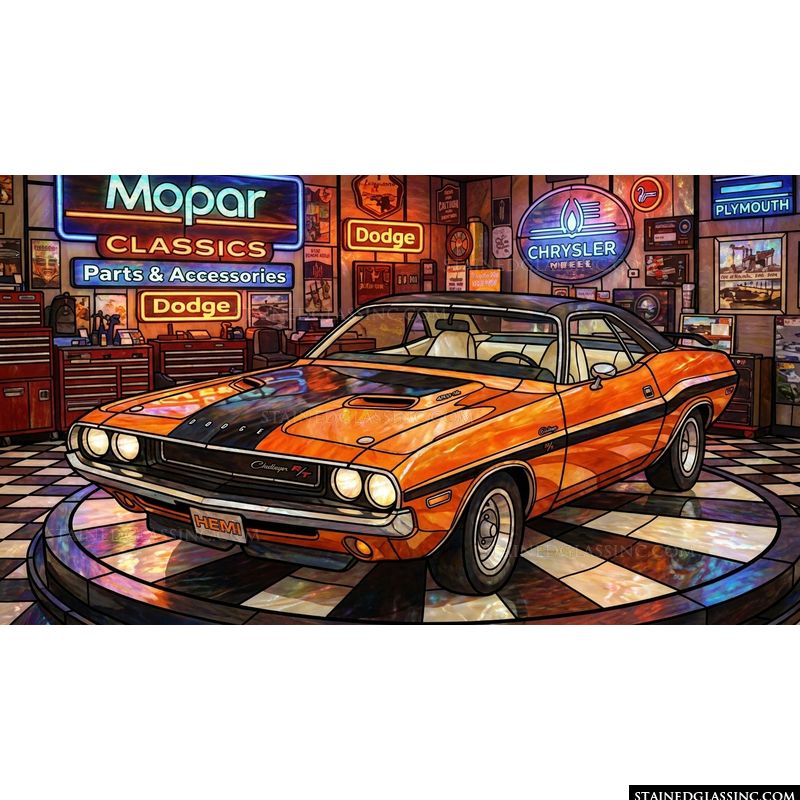 Classic Dodge Challenger R/T in Mopar Garage