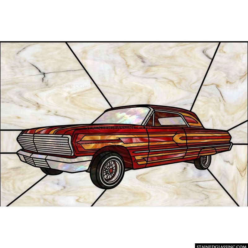 Classic Red Lowrider Coupe