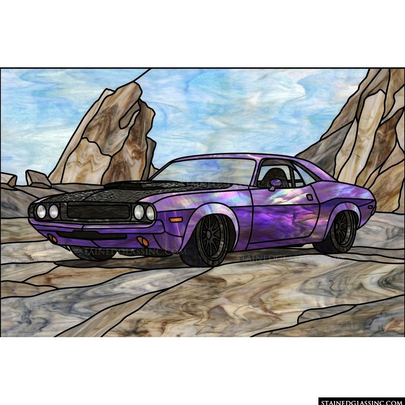 Classic Muscle Car in Purple