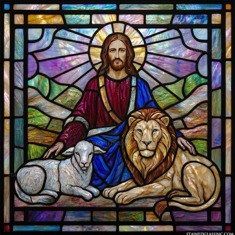 Christ with Lamb and Lion