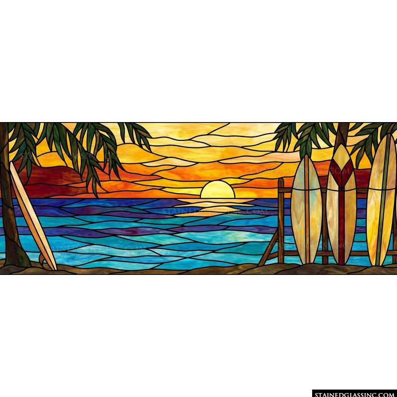 Tropical Beach Surf Sunset