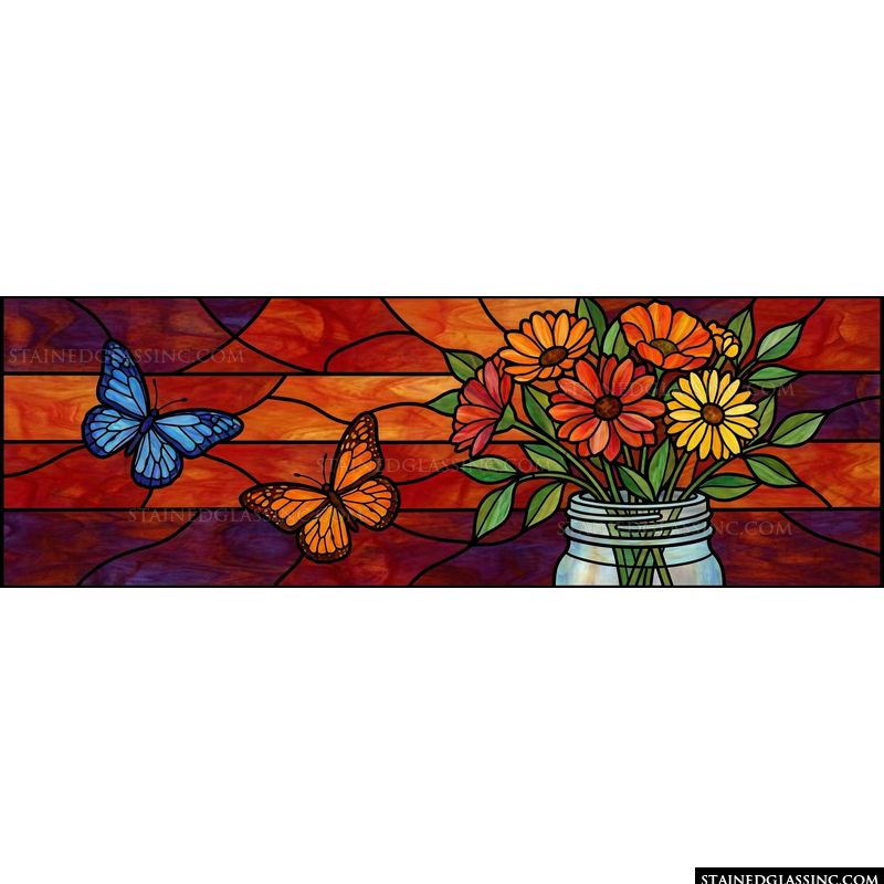 Butterflies and Autumn Daisies