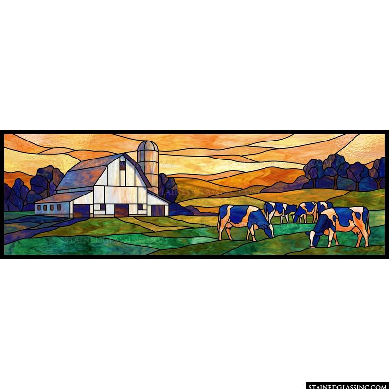 Country Farmstead at Sunset