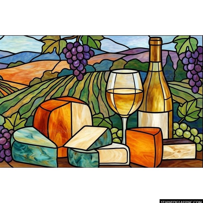 Vineyard Harvest with Cheese and Wine