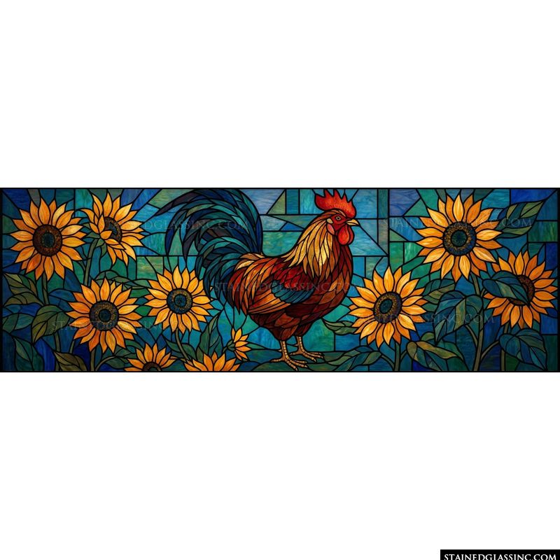 Rooster Amidst Sunflowers