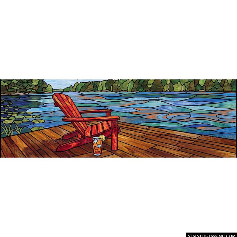 Lakeside Adirondack Chair at Sunset