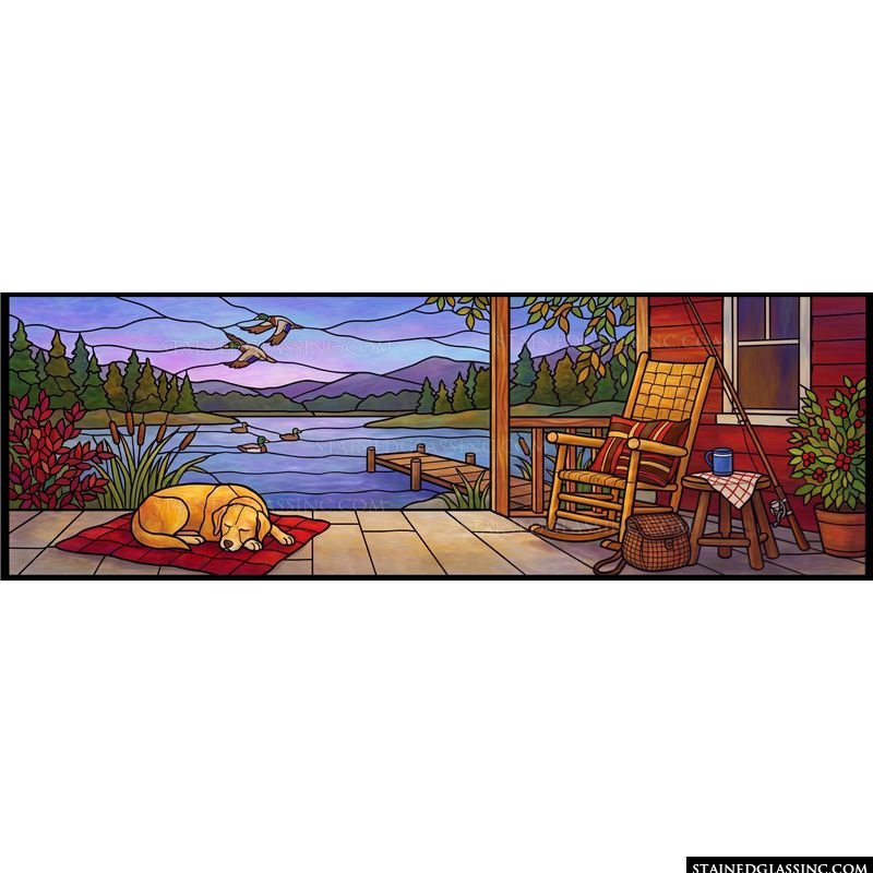 Lakeside Porch at Sunset