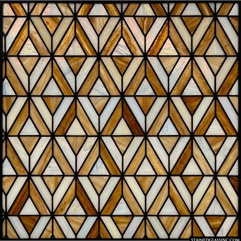 Geometric Amber and Cream Lattice