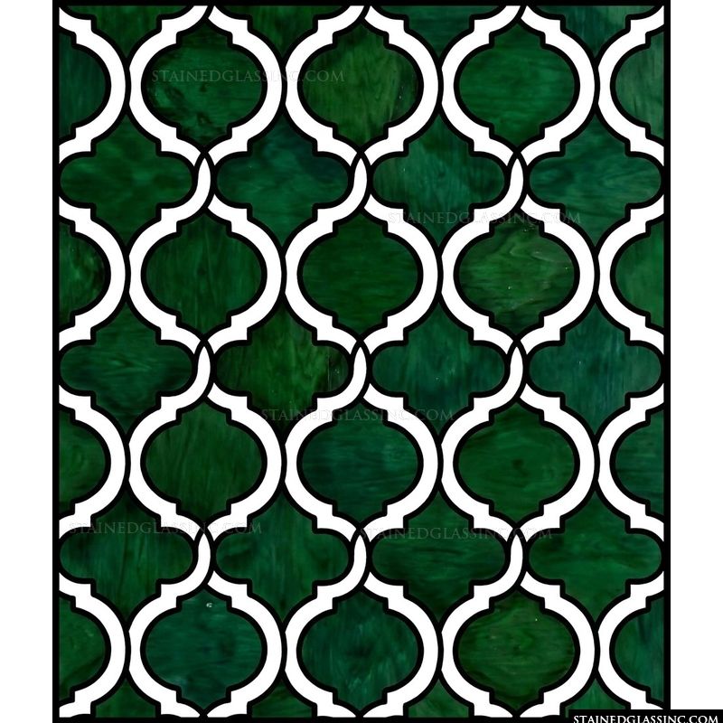 Emerald Quatrefoil Geometric Pattern