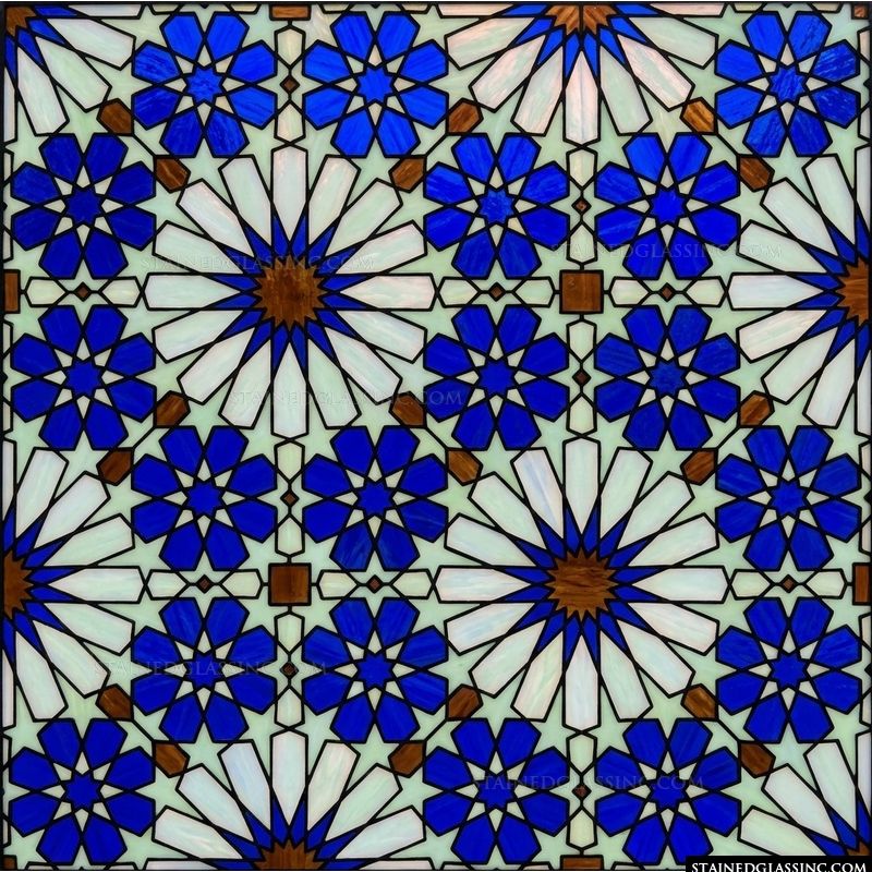 Geometric Moroccan Star and Floral Tile Pattern