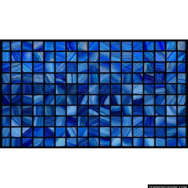 Cerulean Mosaic Grid