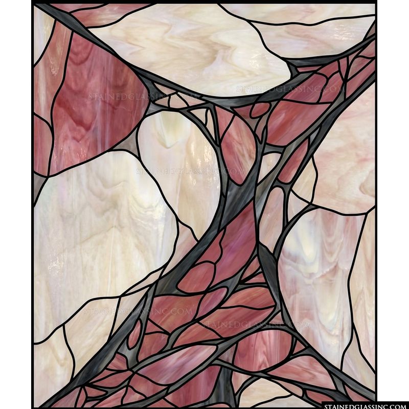 Abstract Organic Forms in Rose and Cream
