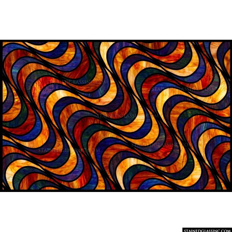Abstract Swirling Waves in Warm Jewel Tones