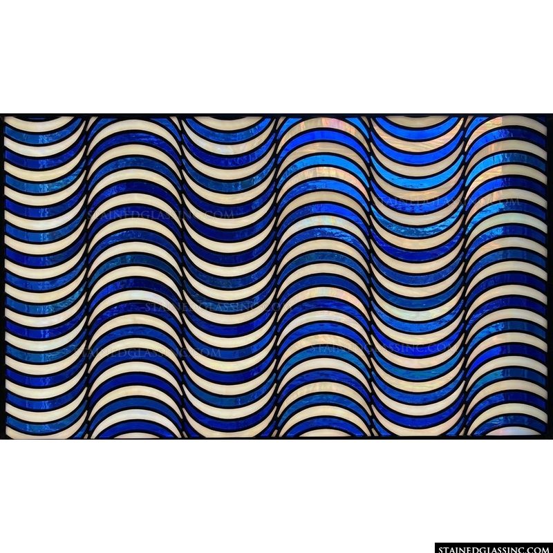 Cobalt and Pearl Wave Pattern