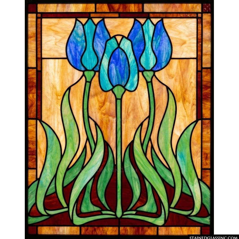 Tulip Trio in Cobalt and Amber