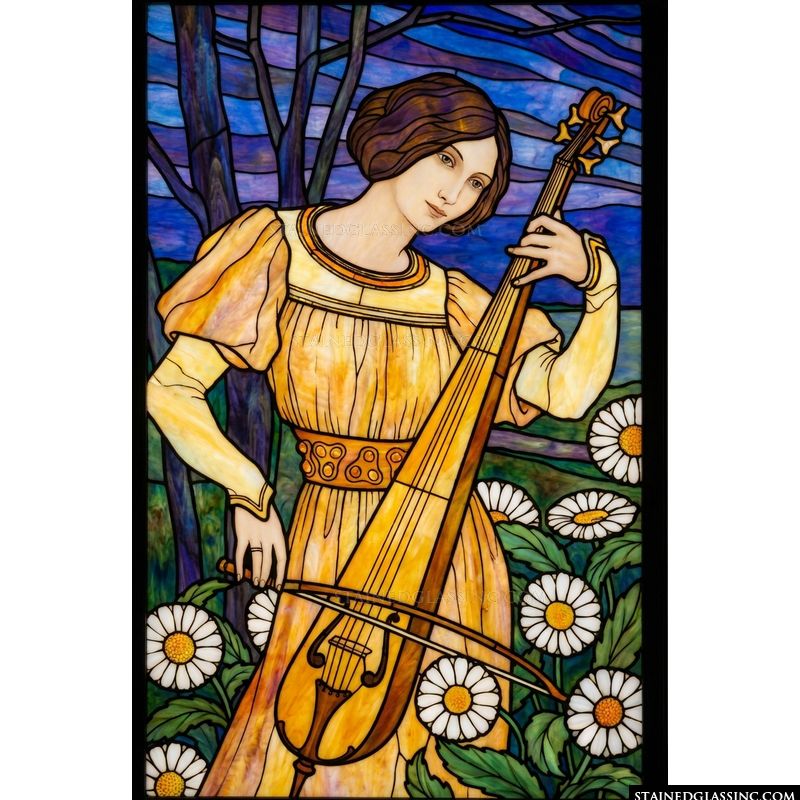 Maiden of Music in a Daisy Field