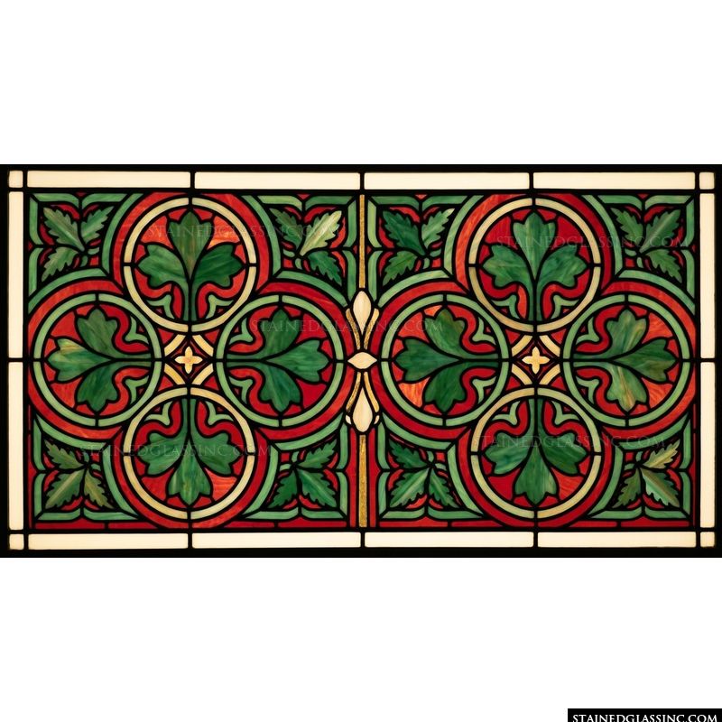 Gothic Leaf Medallion in Crimson and Emerald