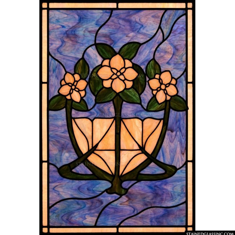 Blossoms in Amber Urn