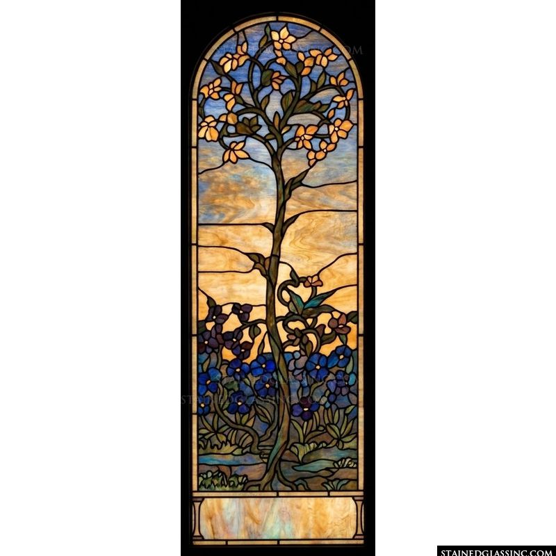 Blossoming Tree in Golden Dusk