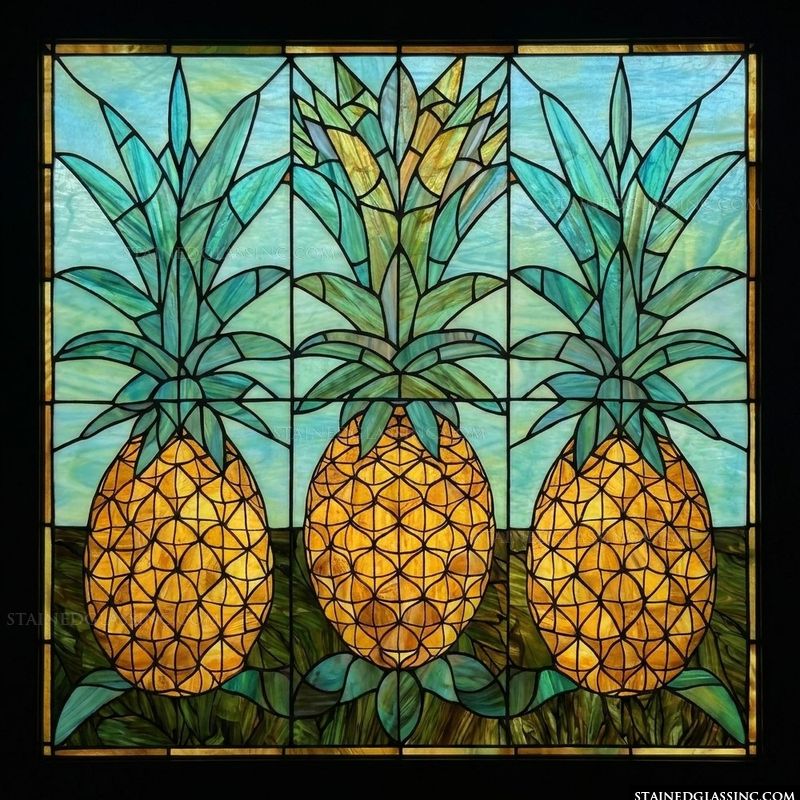 Trio of Tropical Pineapples