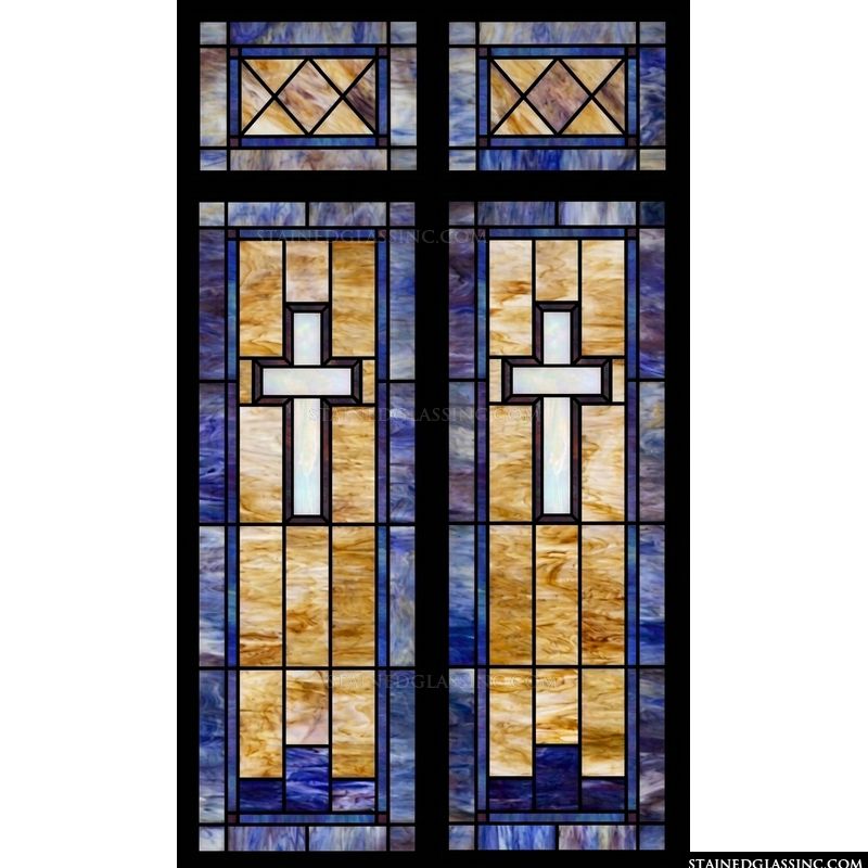 Crosses in Amber and Cobalt