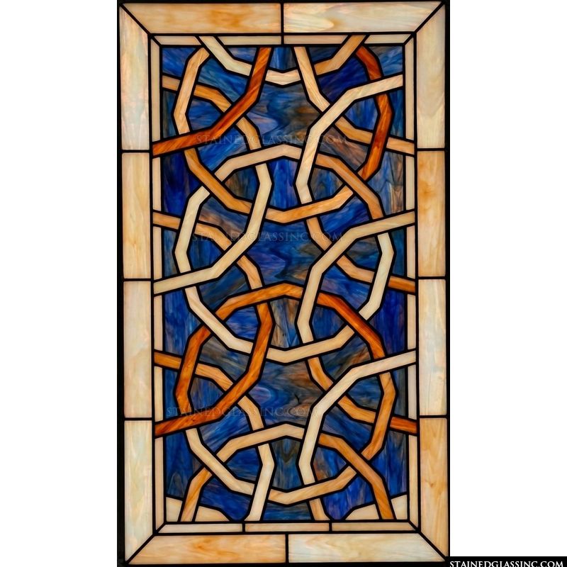 Interwoven Geometric Links in Cobalt and Amber