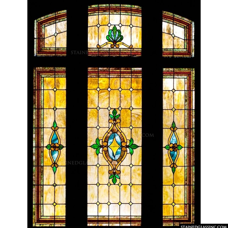 Amber and Emerald Geometric Medallion