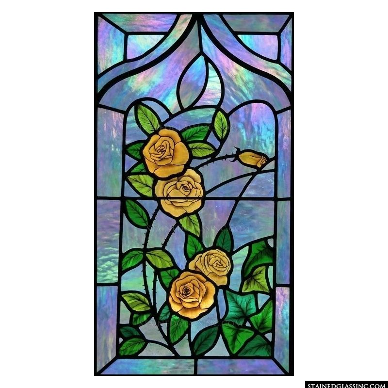 Golden Roses in Arched Setting