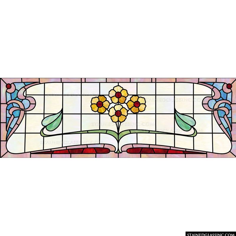 Floral Bouquet in Art Nouveau Style