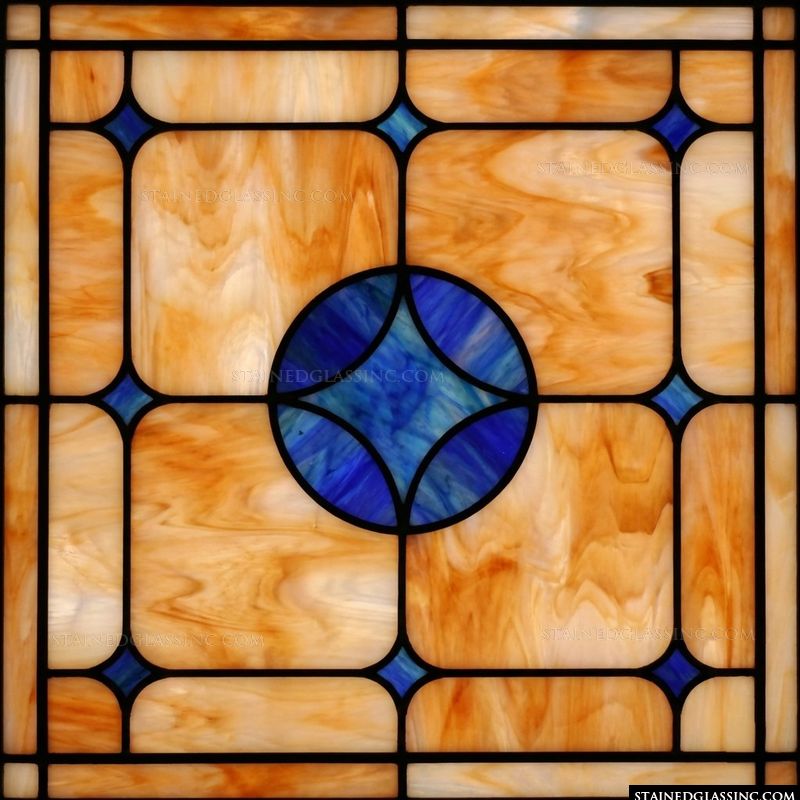 Amber and Blue Geometric Medallion