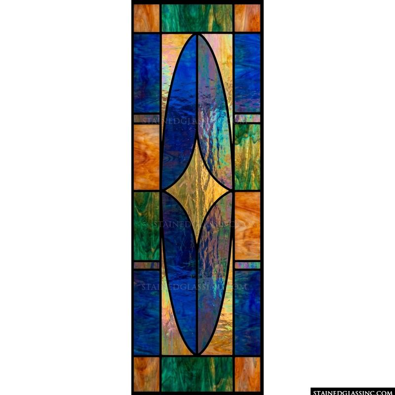 Abstract Geometric Spindle in Blue and Amber