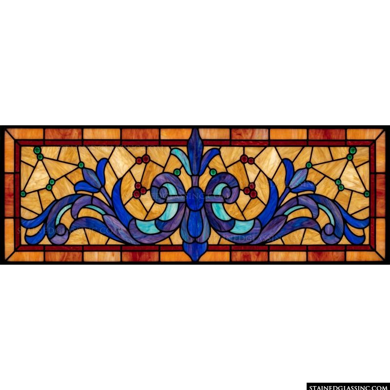 Acanthus Scrollwork in Cobalt and Amber