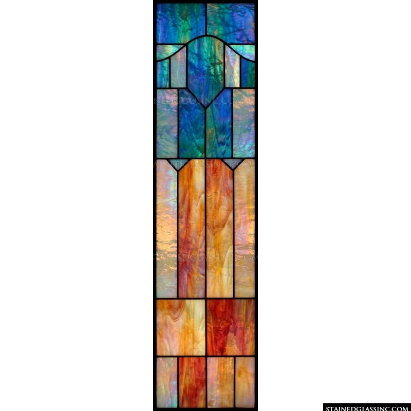 Abstract Geometric in Amber and Azure