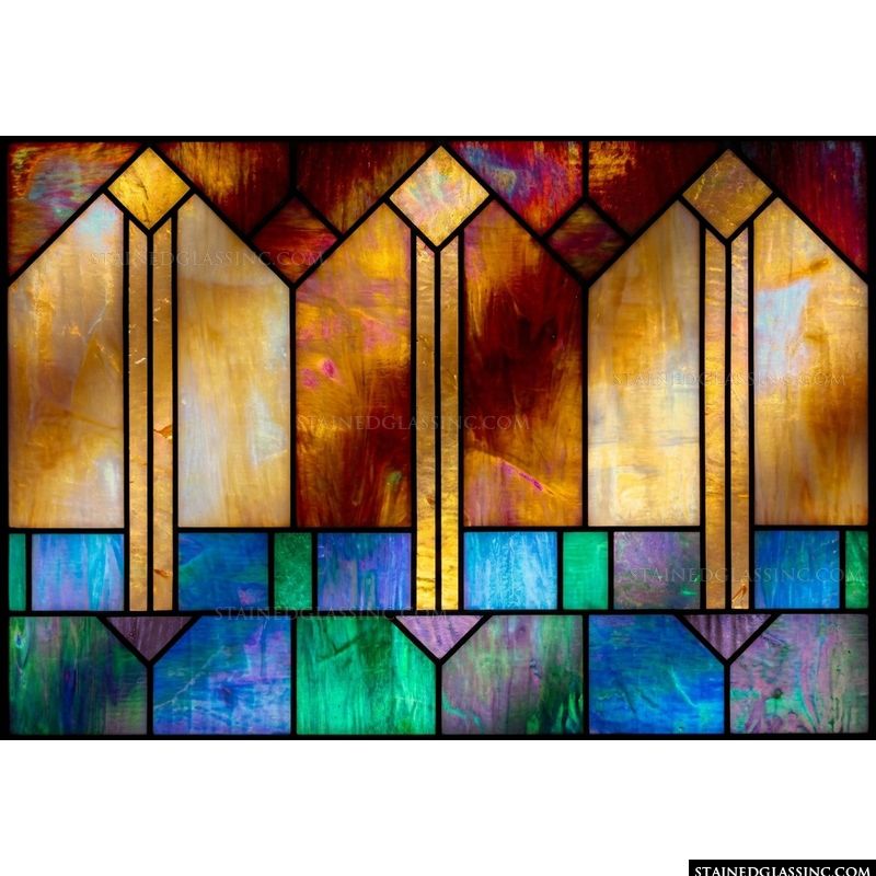 Abstract Geometric Peaks in Amber and Teal
