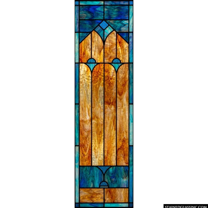 Gothic Arches in Amber and Cobalt