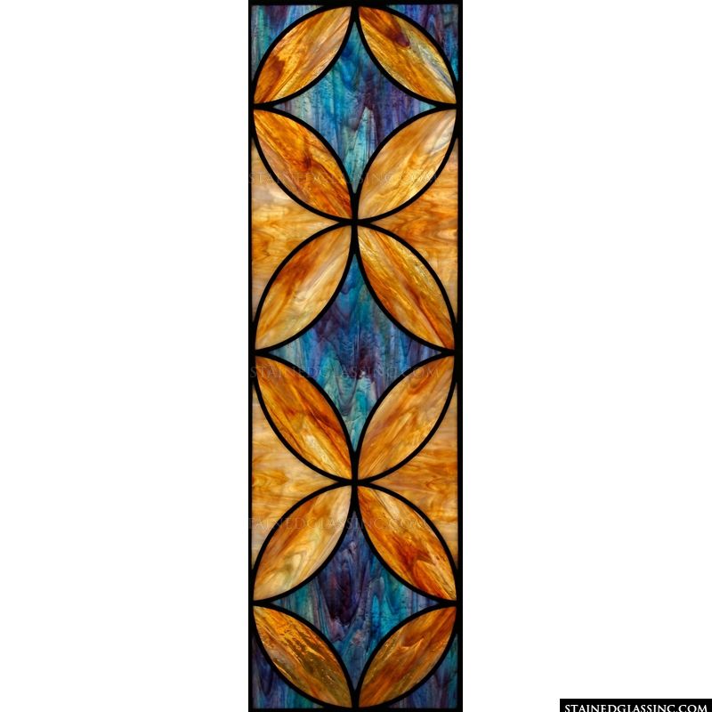 Abstract Interlocking Circles in Amber and Cobalt