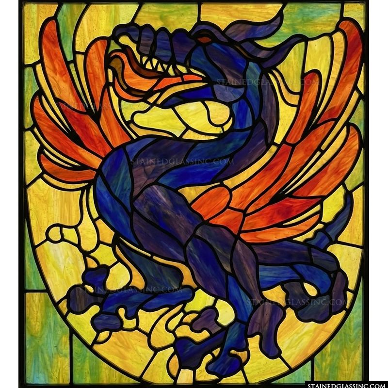Fire-Breathing Dragon in Cobalt and Flame
