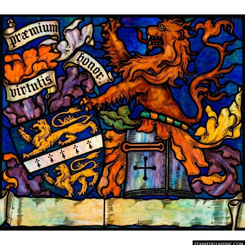Lion Rampant Heraldic Crest